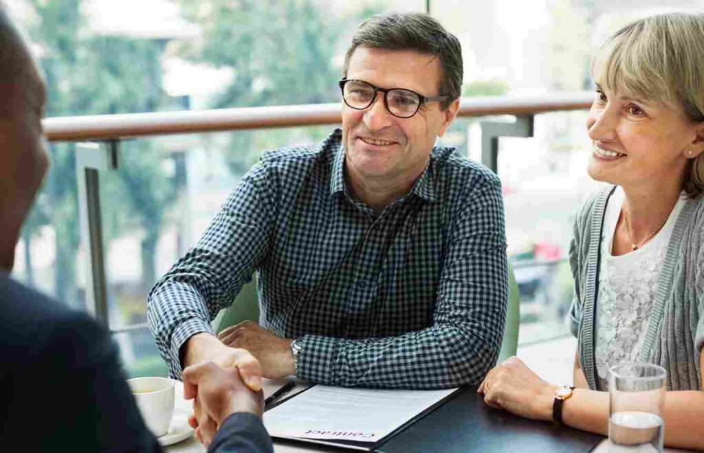 Happy business partners