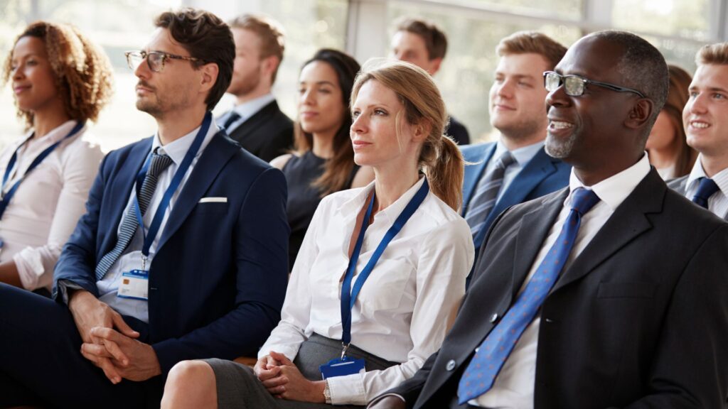 business owners attending a conference 