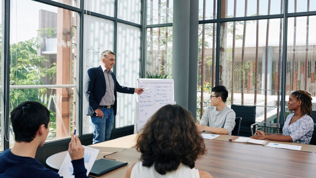 franchise representative conducting a training